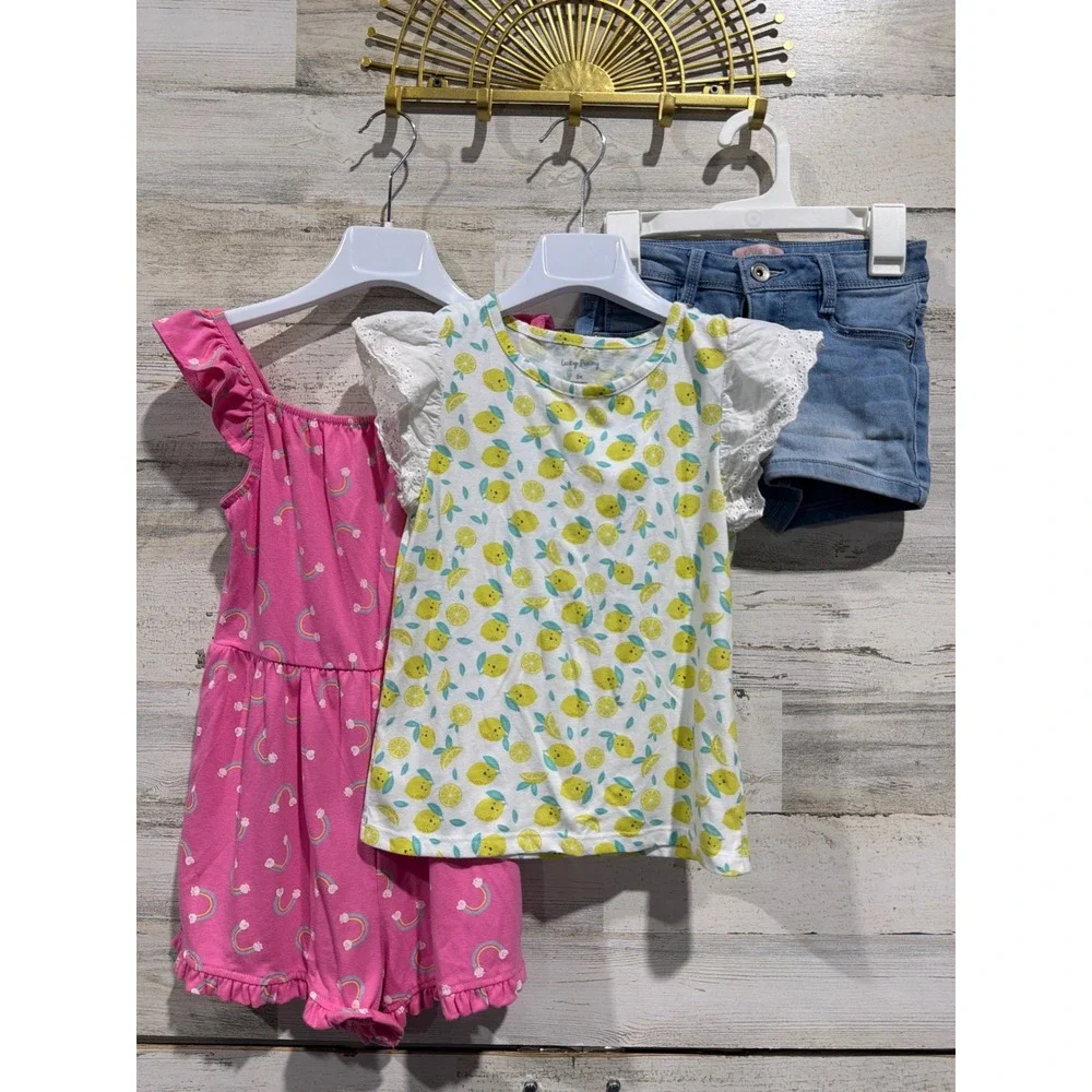 Lucky Penny Thereabouts Squeeze 3pc Outfit Lot Girls 6 Pink Blue Yellow